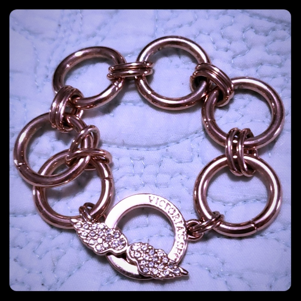 Vintage Rose Gold RARE Victoria's Secret Angel Collectin Angel Wing bracelet